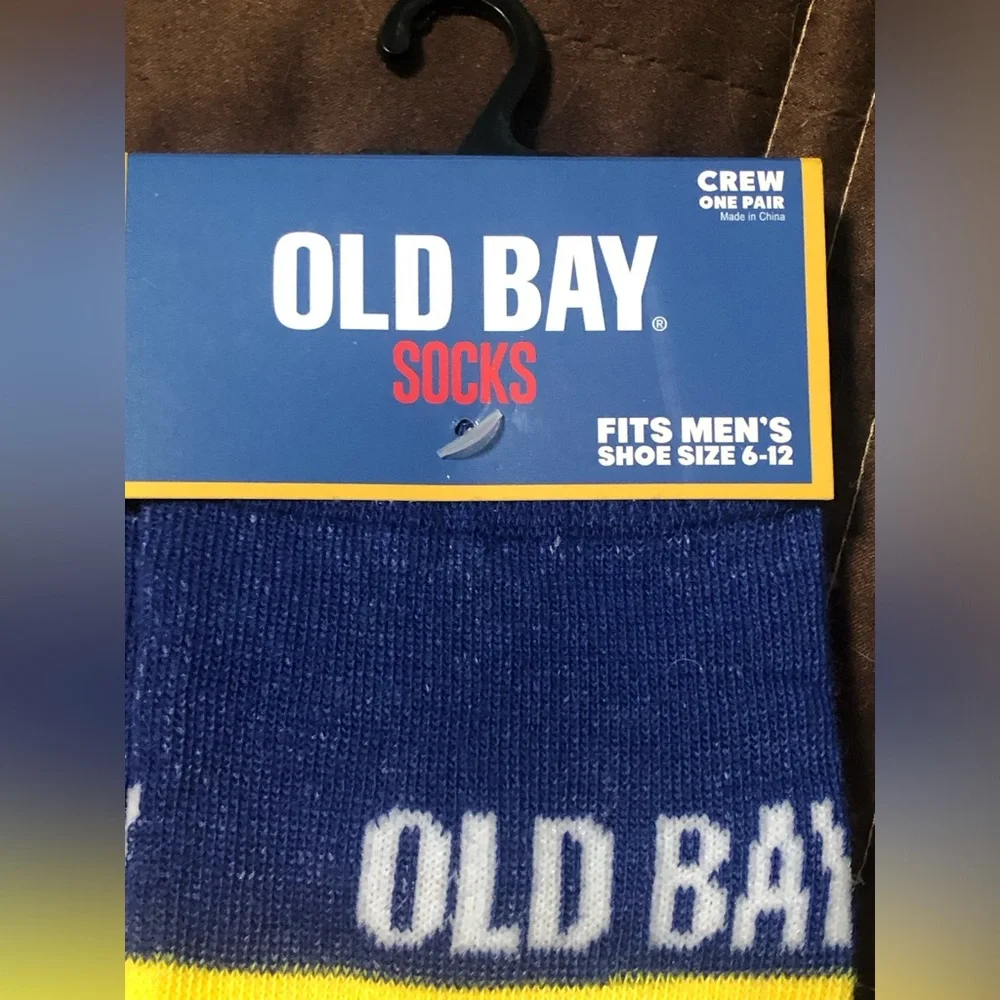 2/$20 NWT Old Bay New England Crab Lobster Mens Crew Socks Sz 6 - 12